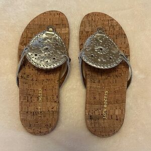 Jack Rogers Silver Cork Sandals
